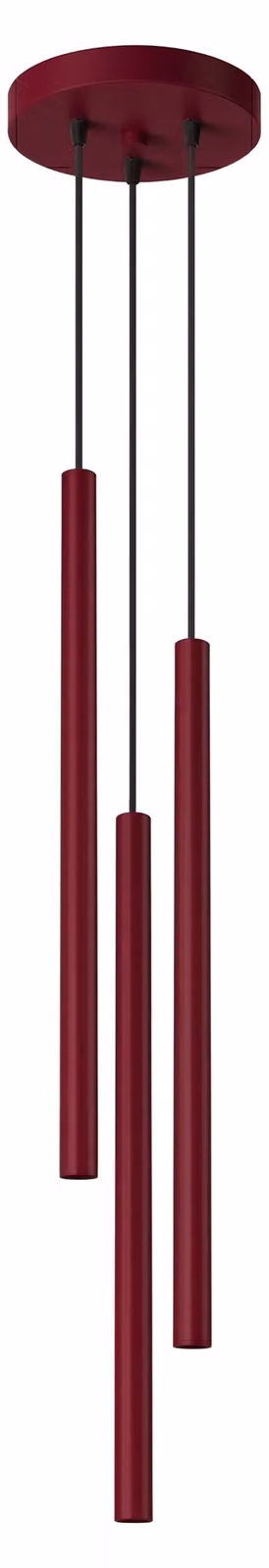 Lampada a sospensione PASTELO 3P bordeaux 3xG9 8W acciaio 115x19,5x19,5 cm Sollux Lighting