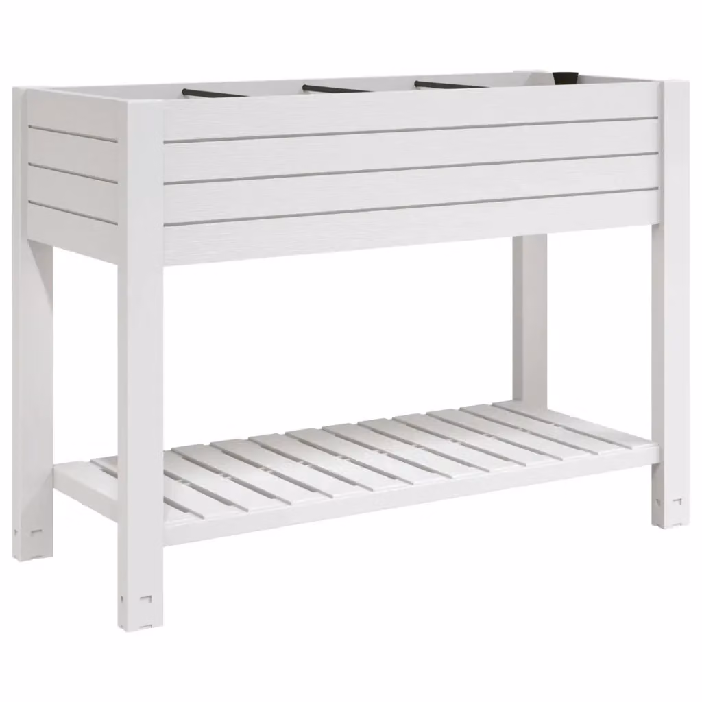 Fioriera Rialzata da Giardino vidaXL Bianca in Plastica L: 110 cm, P: 45 cm, H: 79 cm – 2