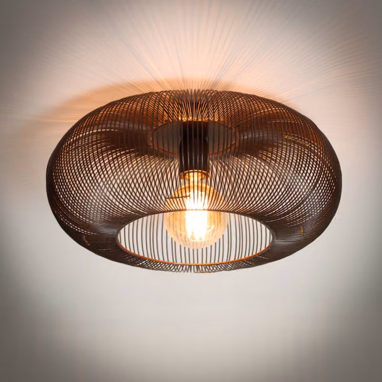 ZIJLSTRA Plafoniera soffitto Rippberg, dimmerabile, Nero, Soggiorno / Sala da pranzo, Metallo, Plafoniera