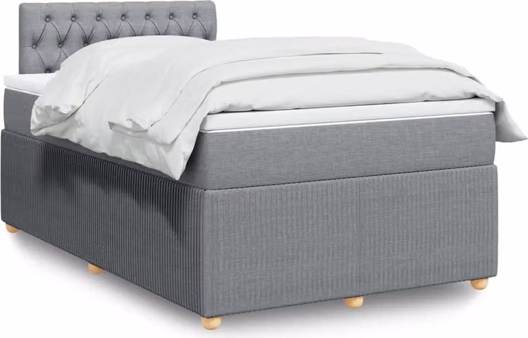 Maison Exclusive - Letto boxspring con materasso Grigio chiaro 120x200 cm Tessuto