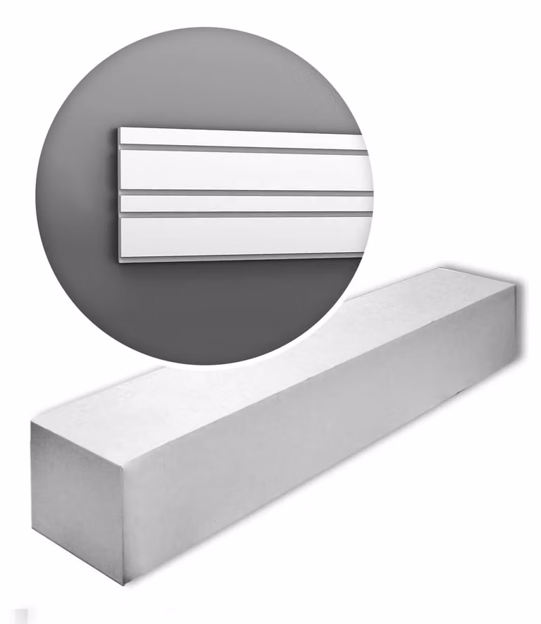 Orac Decor W119-box MODERN BAR MIX1 cartone con 6 strisce decorative Pannello 3d da parete Striscia decorativa stile moderno colore bianco | 12 m