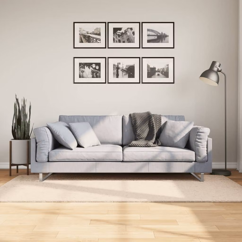 vidaXL Tappeto a Pelo Corto HUARTE Beige, Lavabile e Antiscivolo, L 100 x P 200 cm