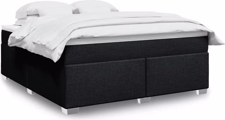 Maison Exclusive - Giroletto a Molle con Materasso Nero 180x200 cm in Tessuto
