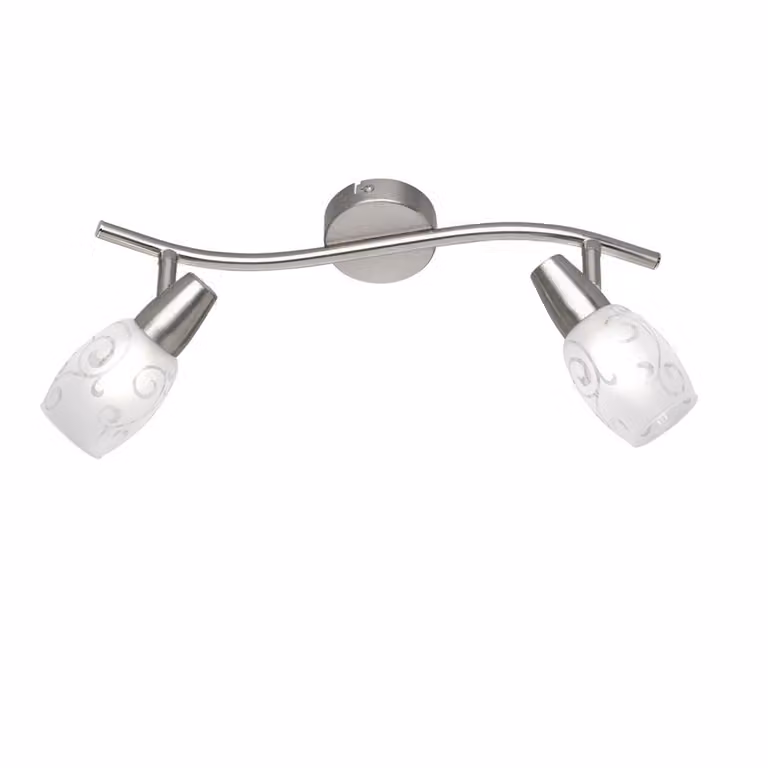 Faretto da soffitto COLMAR a 2 luci, metallo argento opaco, larghezza 39 cm - R80022007