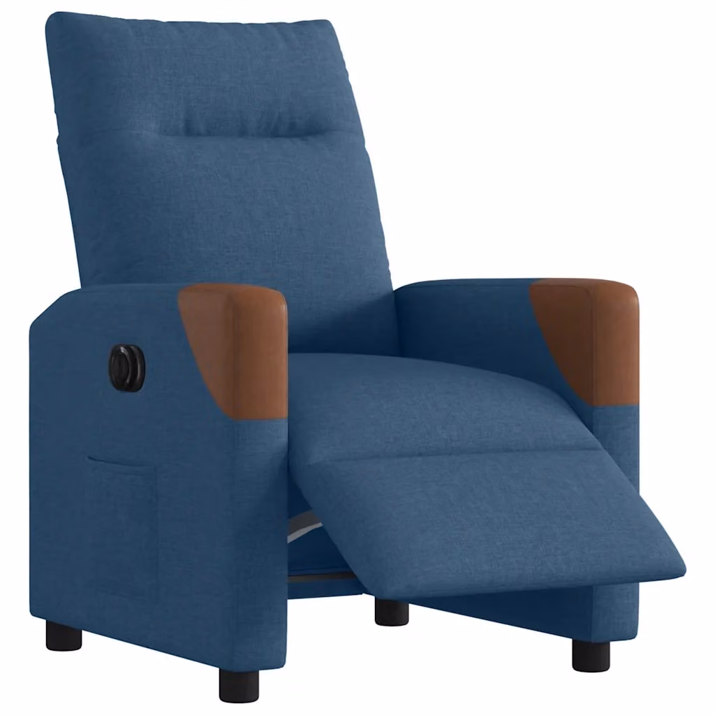 Poltrona Reclinabile Elettrica vidaXL in Tessuto Blu con Braccioli e Funzione Auto-return – 2