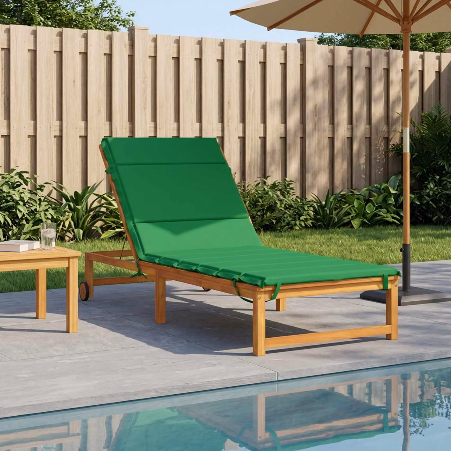 vidaXL Cuscino per Lettino GEMERT 100% Poliestere Verde