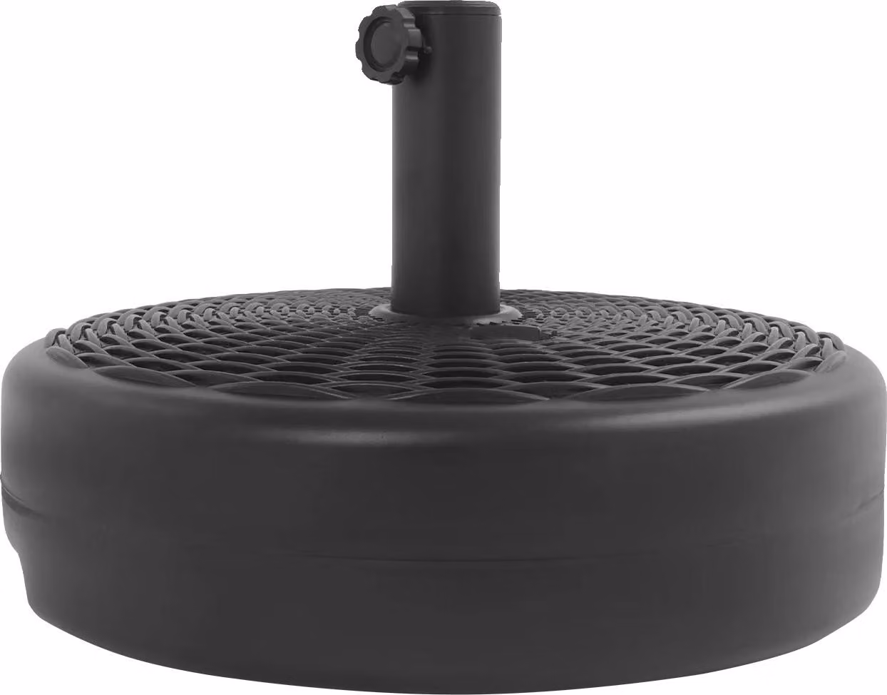 Supporto per ombrellone, realizzato in HDPE resistente, design stabile, colore nero