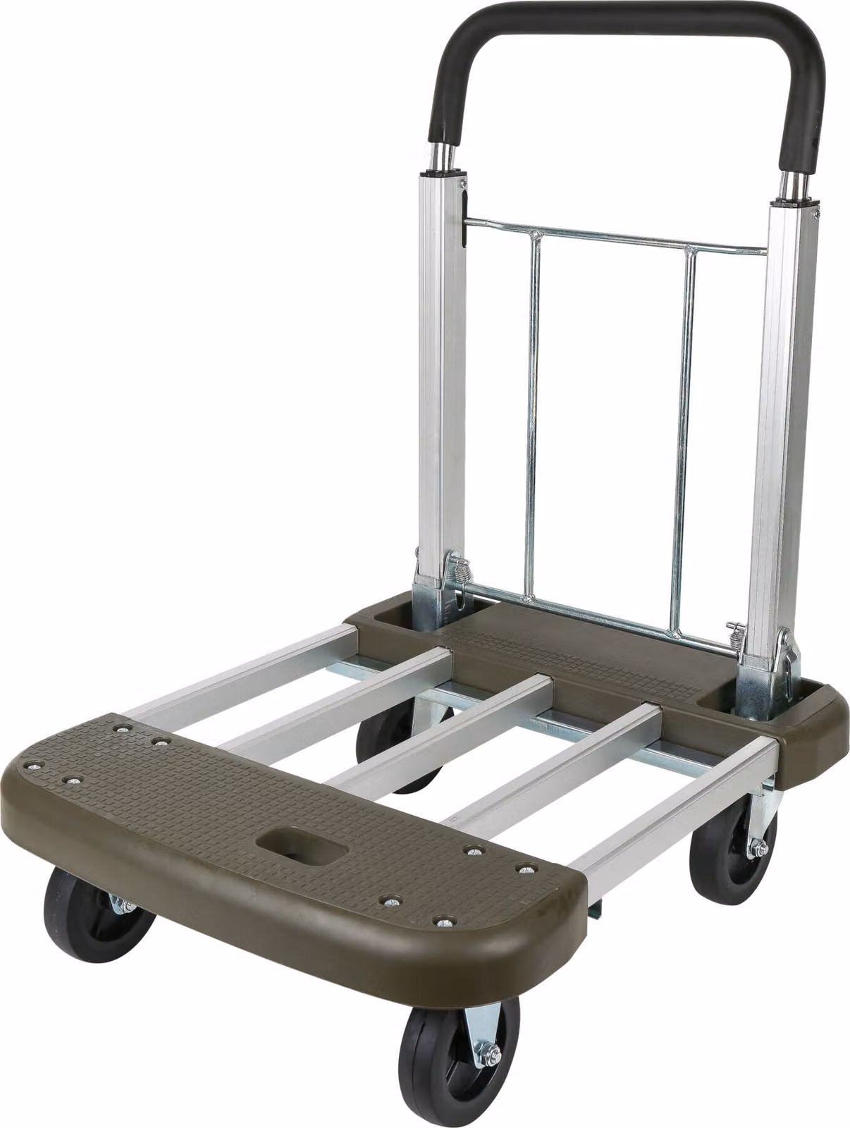 Carrello a piattaforma STIER, regolabile, portata 150 kg, carrello pieghevole per il trasporto, in alluminio, con maniglia estensibile, ausilio per il trasporto con ruote piroettanti, piattaforma variabile, carrello a spinta
