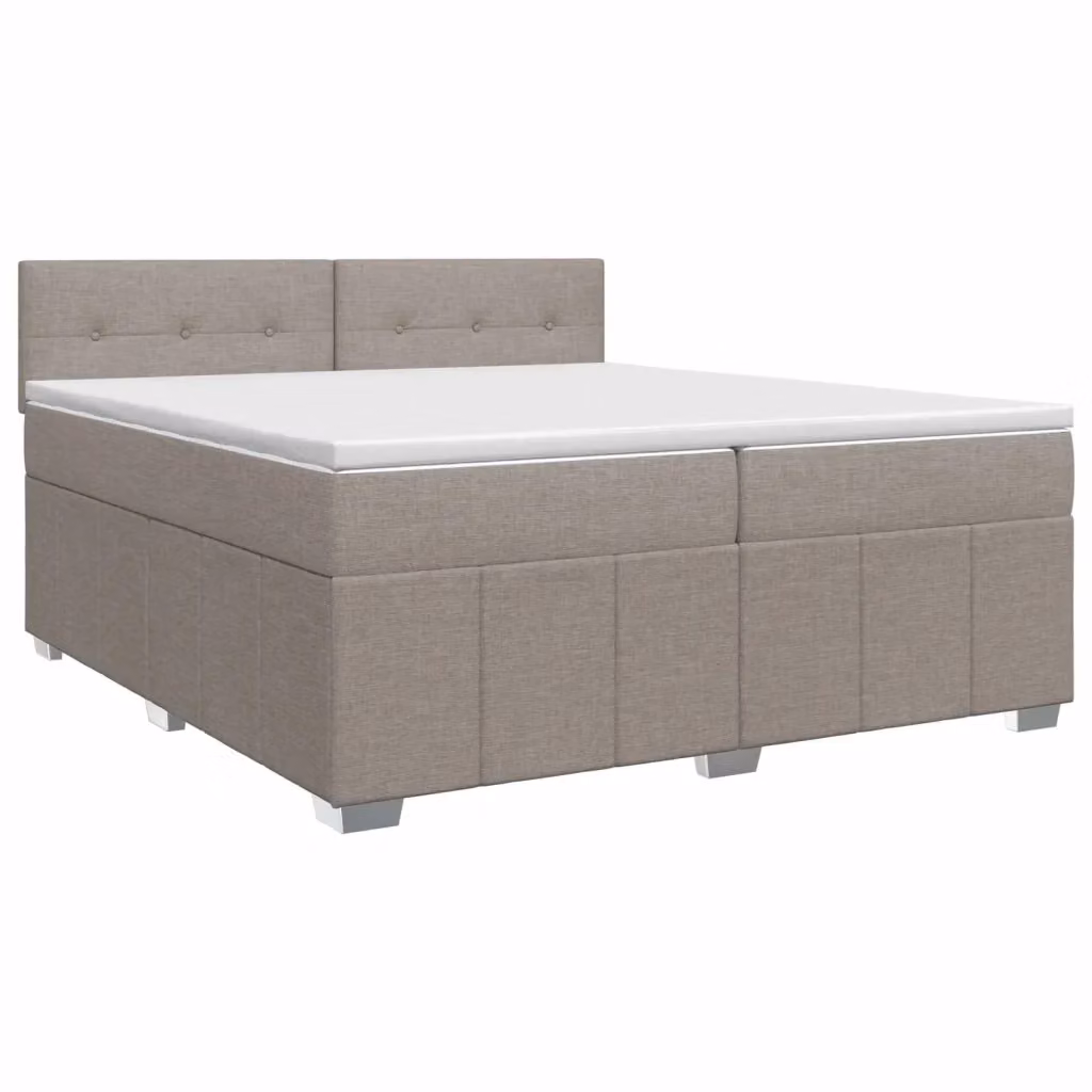 Letto box spring con materasso vidaXL in tessuto Tortora L/P: 200 x 200 cm – 2