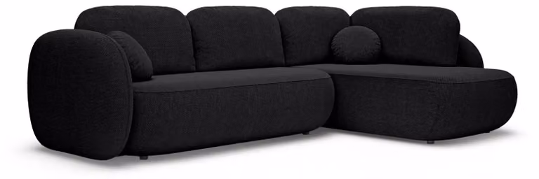 Divano angolare con funzione letto, modello Olemo, lato destro, colore Raven's Deep