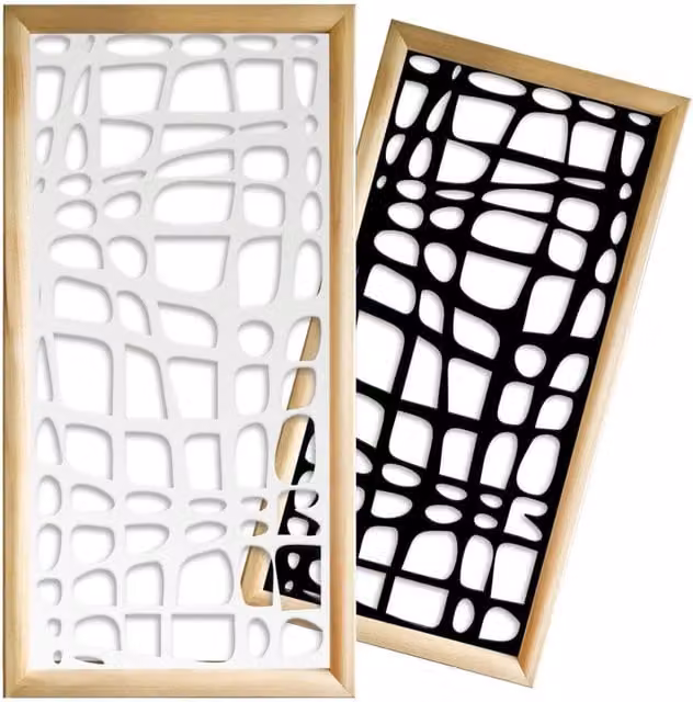 Moduli Decorativi ABSTRACT di Signorbit in Legno e PVC, Colore Nero, L 73 cm x H 148 cm x P 64 cm