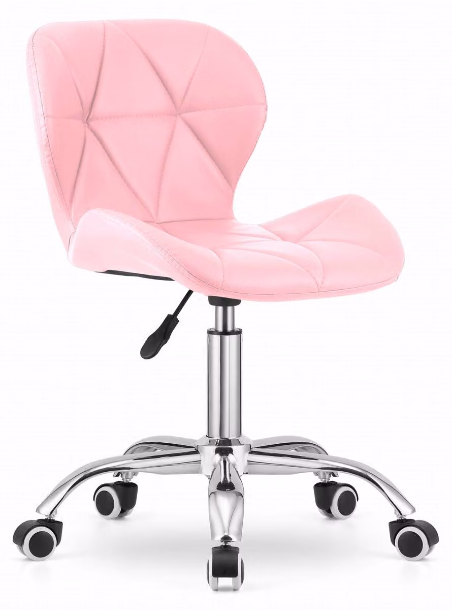 Sedia da ufficio girevole Avola in ecopelle rosa