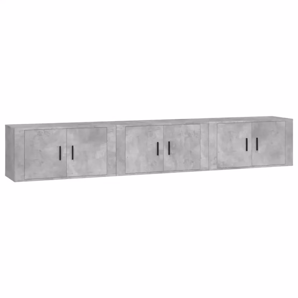 Set di 3 mobili porta TV da parete vidaXL in stile classico, colore grigio, L 80 cm x P 34,5 cm x H 40 cm – 2