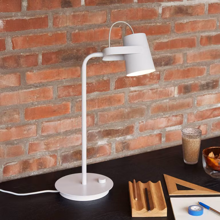 Hübsch Lampada da scrivania Ardent, Alluminio / Grigio / Zincato, Studio / Ufficio, Metallo, Lampada da tavolo