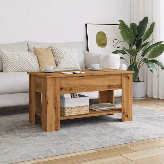 Tavolino da salotto moderno vidaXL in legno MDF laminato rovere marrone L: 101 cm, P: 49 cm, H: 52 cm