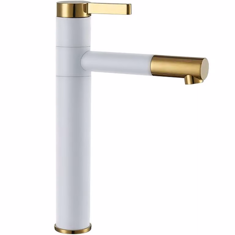 Rubinetto per lavabo Rea SMART in oro bianco alto