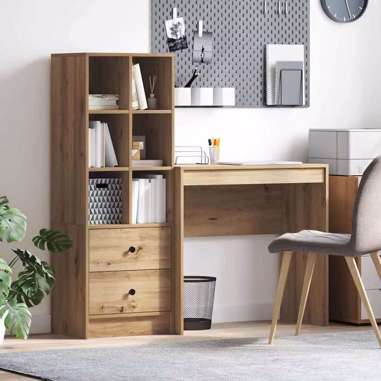 Maison Exclusive - Scrivania con cassetto 2 pcs Rovere artigianale