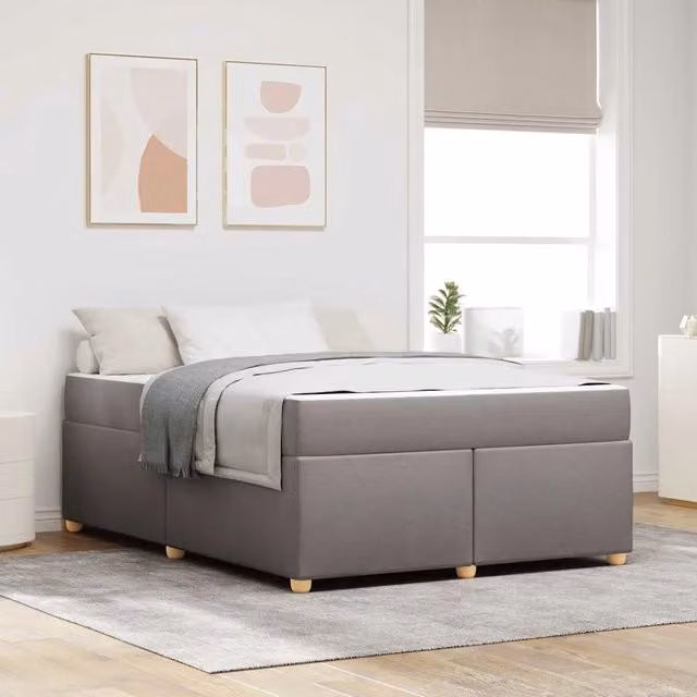 Struttura letto imbottita Talpa vidaXL in tessuto beige o grigio L/P/H: 140 x 200 x 66 cm – 1