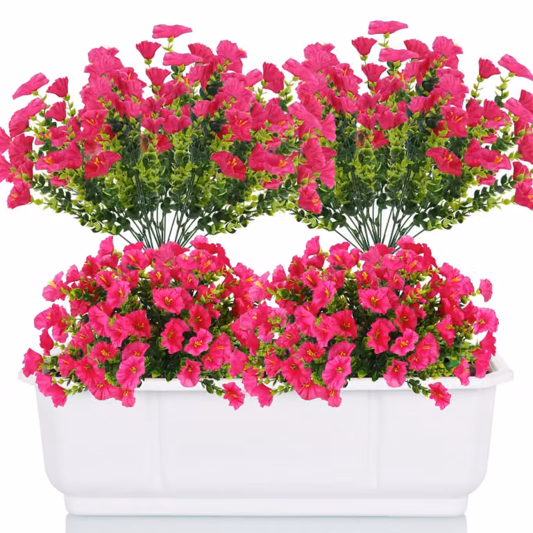 6 confezioni di fiori artificiali, resistenti ai raggi UV, adatti sia per interni che per esterni