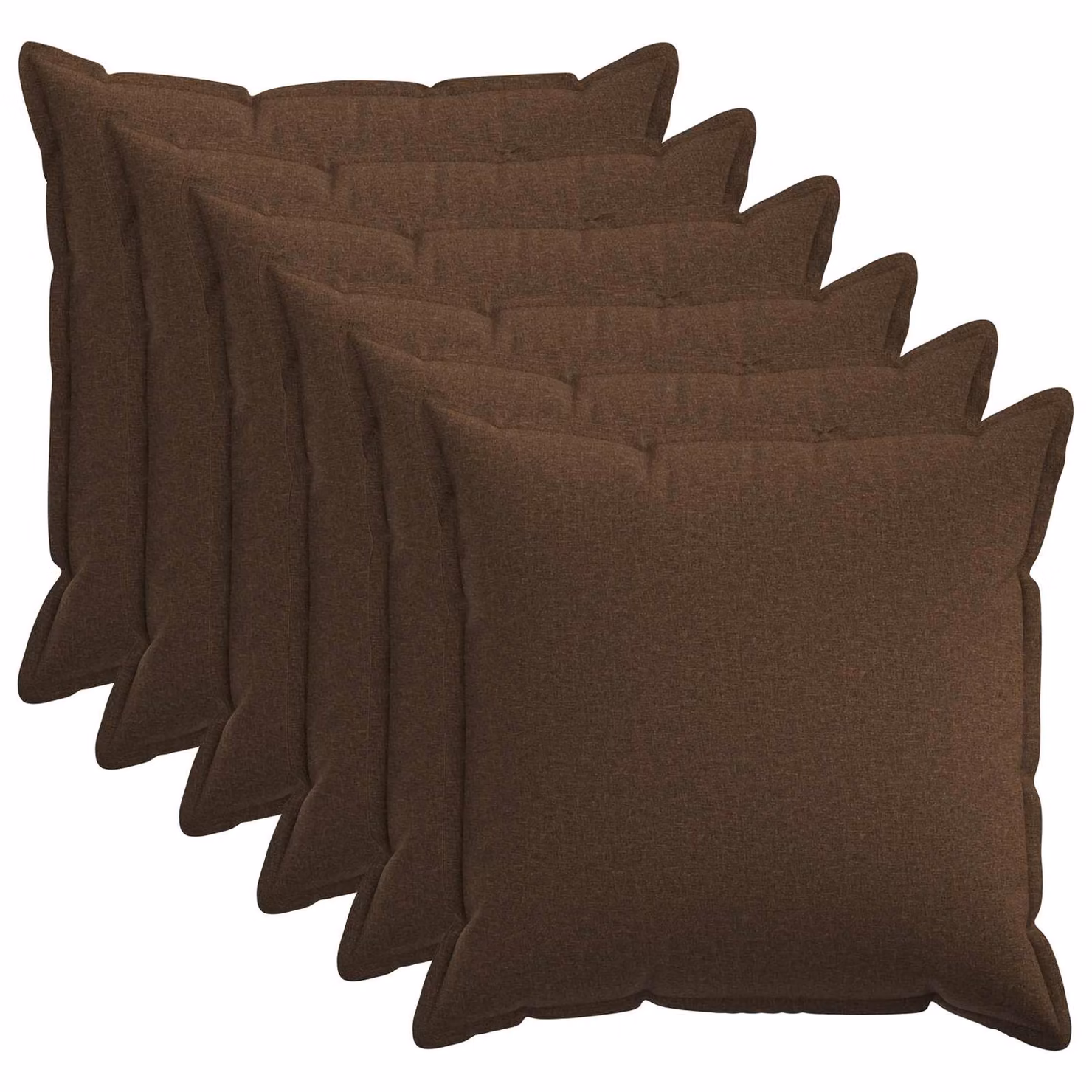 Set di 6 federe vidaXL HOUTEN marroni, forma quadrata, 60 x 60 cm
