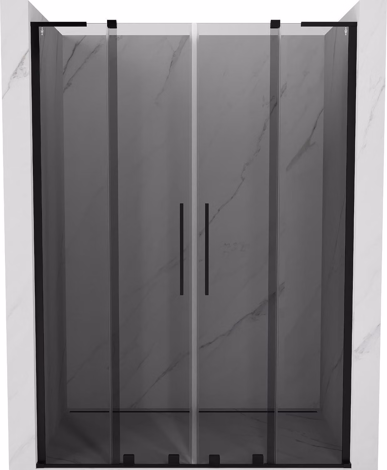 Mexen Velar L Duo porte doccia scorrevoli 150 cm, grafite, nere - 871-150-003-42-70