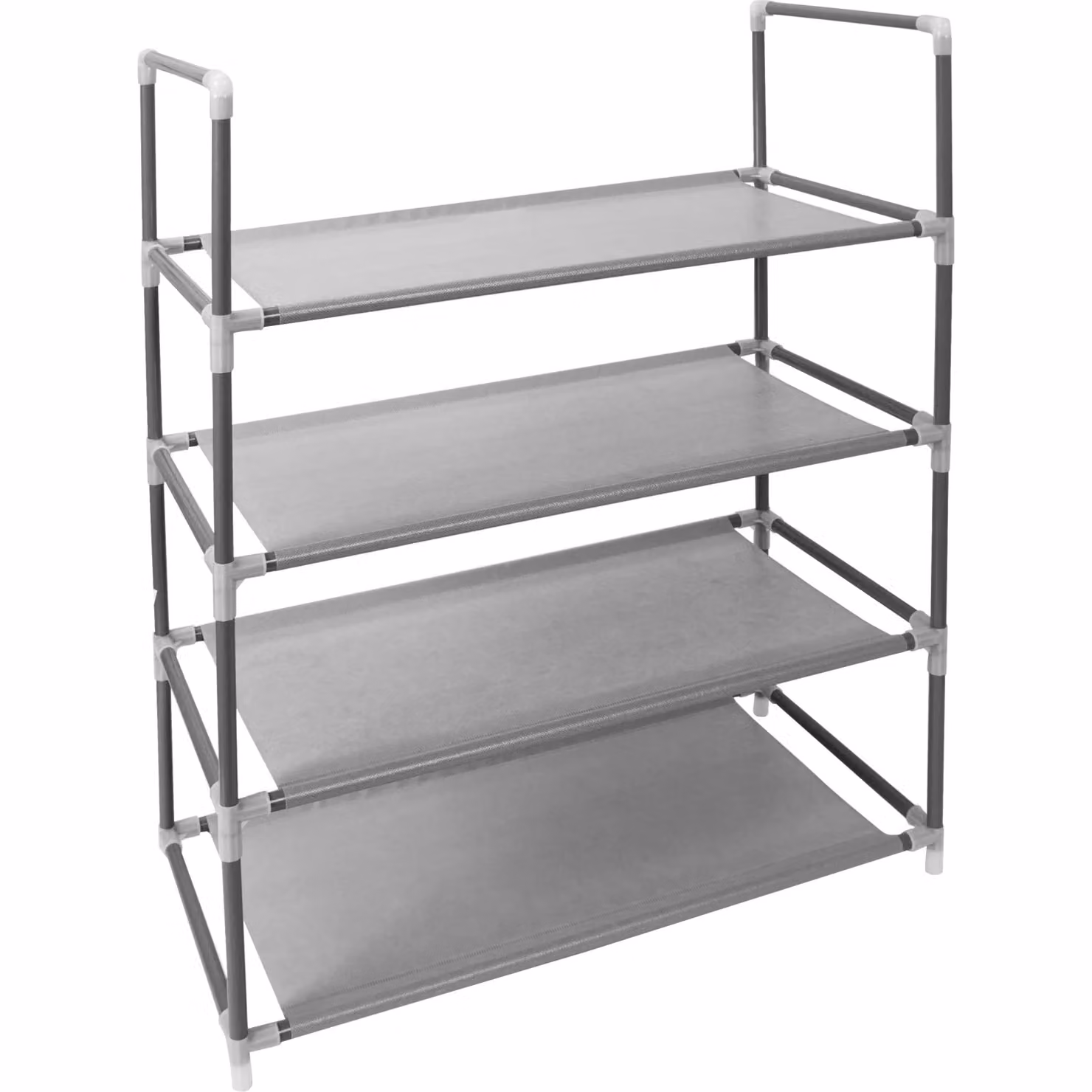 Scarpiera VESTIAMO CASA con 4 ripiani per 12 paia di scarpe, design moderno in metallo e plastica, colore grigio
