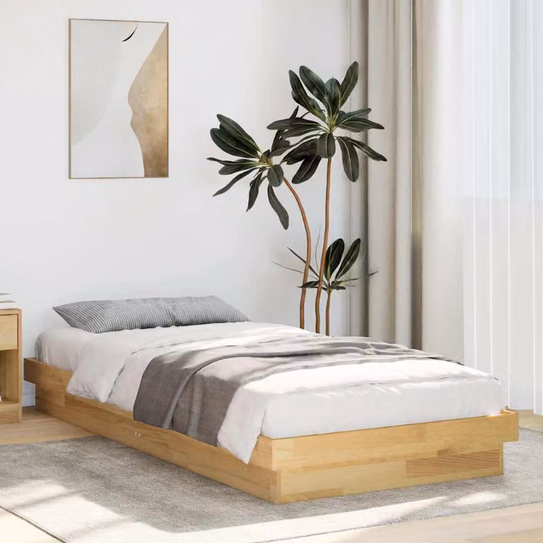 vidaXL Struttura Letto per Bambini in Legno di Rovere Marrone L: 193 cm, P: 78 cm, H: 21 cm