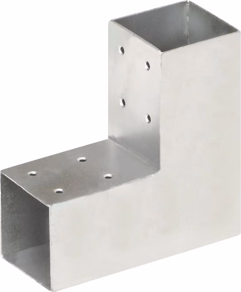 Connettori per Pali a Forma di L 4 pz Metallo Zincato 71x71 mm