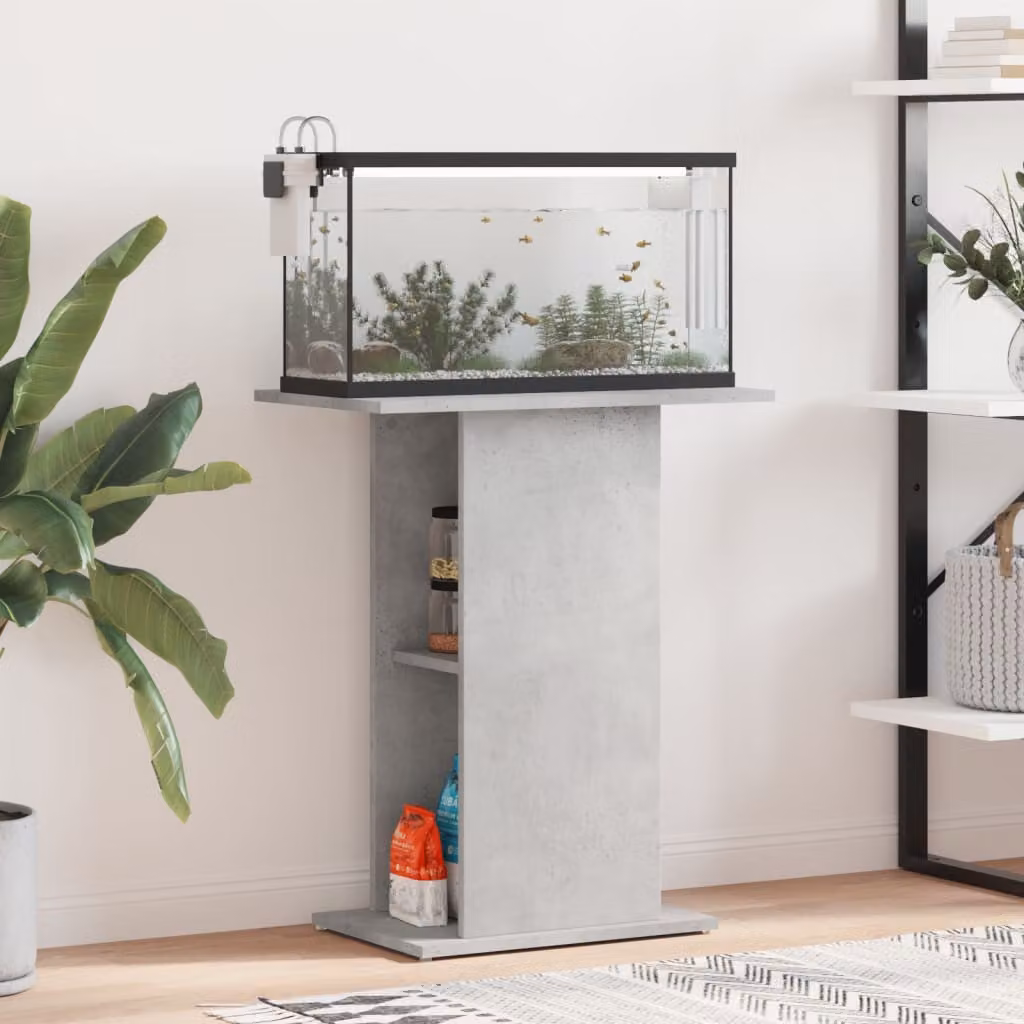 Supporto per acquario vidaXL in legno ingegnerizzato grigio L: 60,5 cm, P: 36 cm, H: 72,5 cm