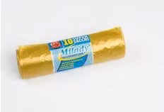 Set di 10 sacchi spazzatura Milady con legaccio, capacità 170 Lt, colore Giallo