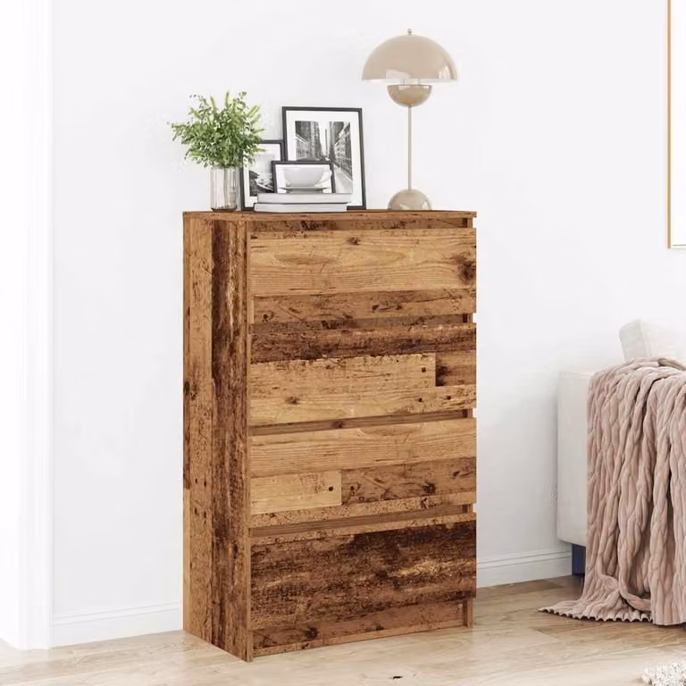 Credenza vidaXL in legno multistrato e MDF stile minimalista, colore marrone, L: 60 cm, P: 35 cm, H: 98,5 cm