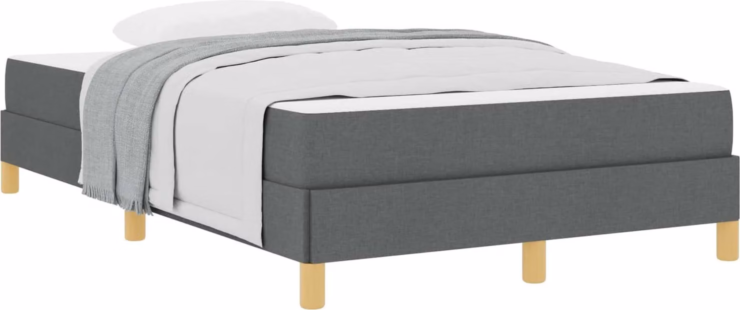 Letto a molle con materasso Grigio scuro 120 x 200 cm Tessuto