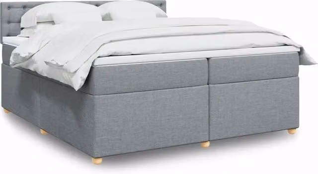 Letto Ibrido Moderno vidaXL con Materasso Grigio e Bianco L/P: 200 x 200 cm