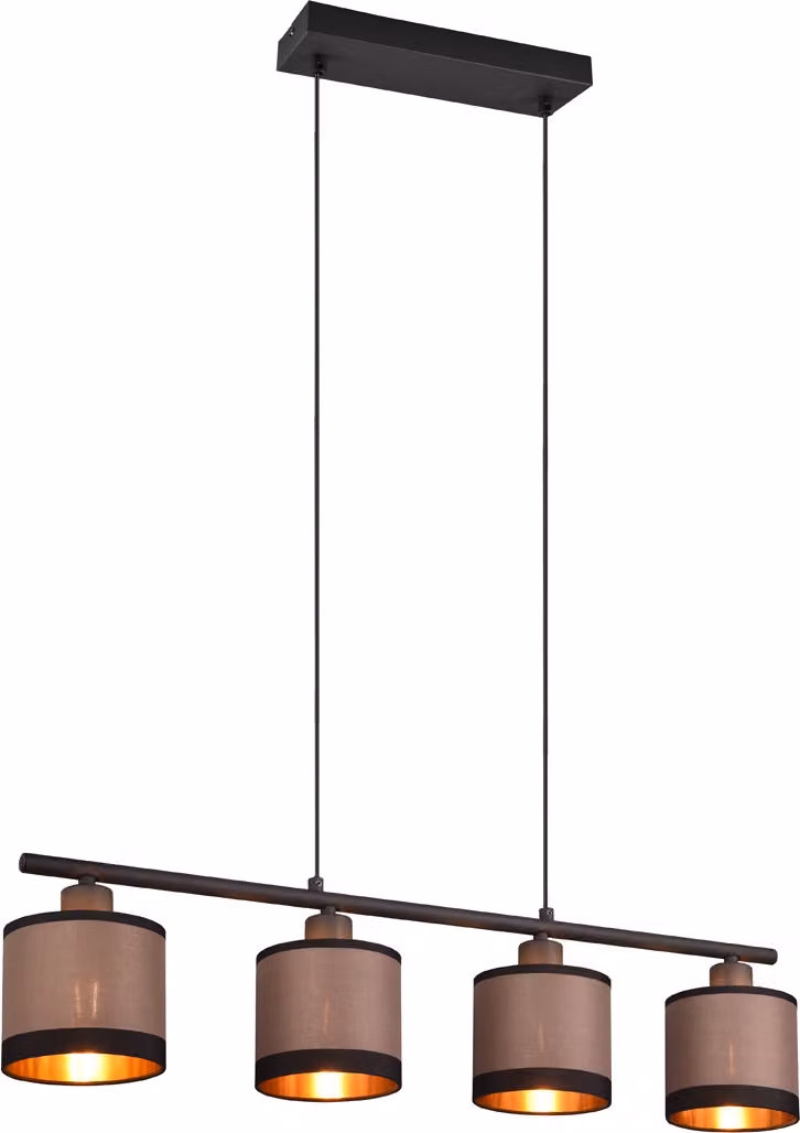 Lampada a sospensione DAVOS nero-grigio-sfumature di grigio 4xE14x10W metallo dim.: 150x75x12 cm IP20 RL