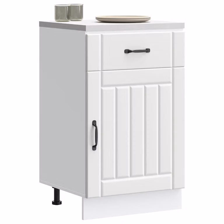 Base da cucina moderna vidaXL Lucca bianco in MDF con ante a battente L/P/H: 81,5 x 46 x 50 cm