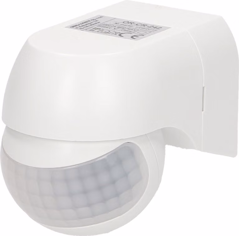 Rilevatore di movimento 180 gradi IP44 800W mini bianco
