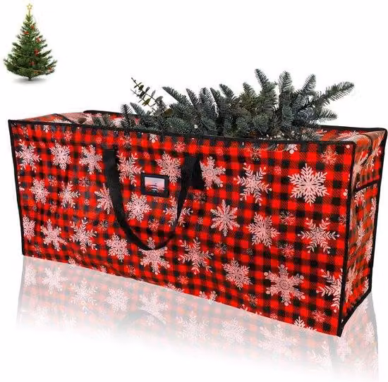 Borsa per l'albero di Natale - 165 x 76 x 38 cm - Borsa per albero di Natale artificiale fino a 270 cm - Borsa/sacchetto/copertura per albero di Natale - con cerniera e maniglie - borsa per albero di Natale - borsa/sacchetto per albero di Natale artificia