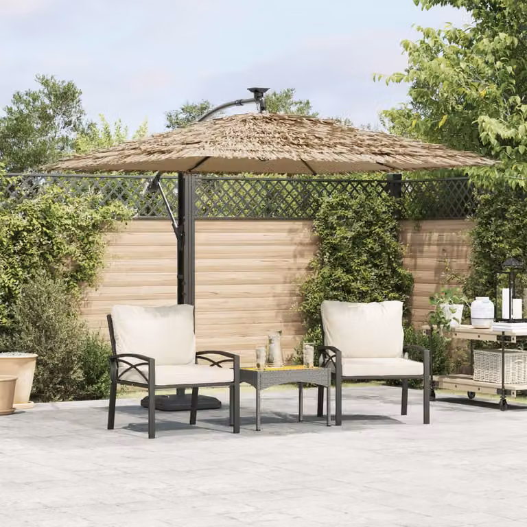Ombrellone da giardino vidaXL in poliestere marrone con palo centrale in acciaio L: 246 cm, P: 246 cm, H: 230 cm