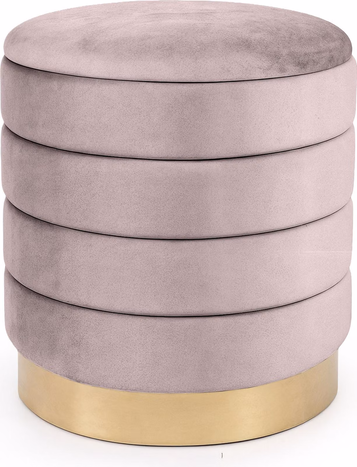 raumhirsch, poggiapiedi LUNA, 40 cm - Elegante poggiapiedi imbottito in velluto, con spazio contenitore e base dorata