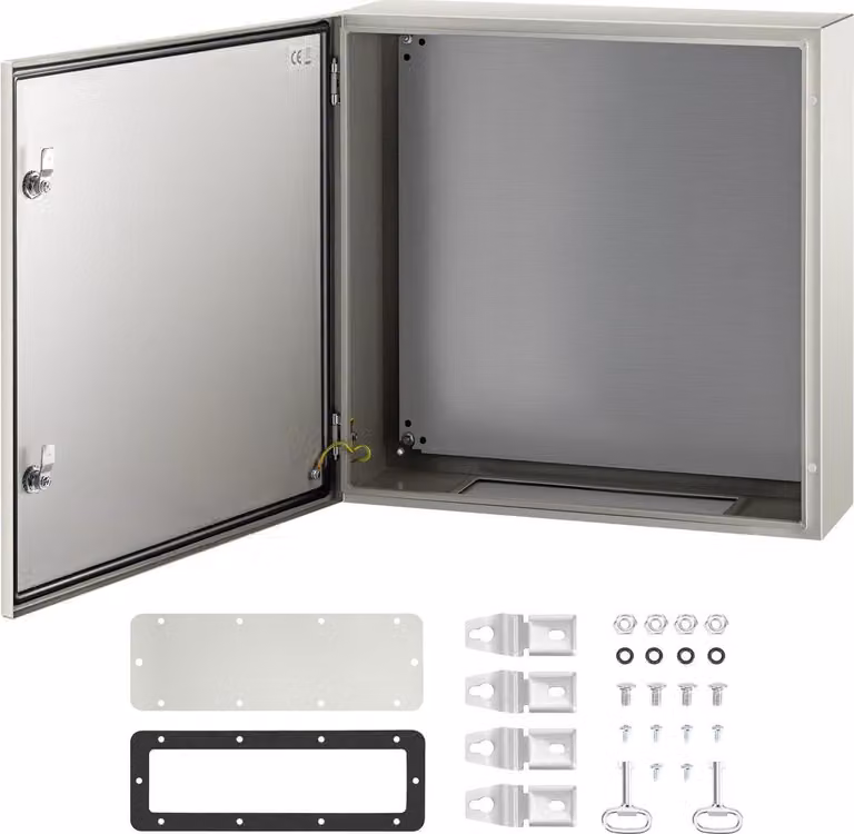 Armadio in acciaio NEMA, 24 x 24 x 8'' Scatola elettrica in acciaio NEMA 4X, IP66 impermeabile e resistente alla polvere, scatola di derivazione elettrica per esterni/interni, con piastra di montaggio