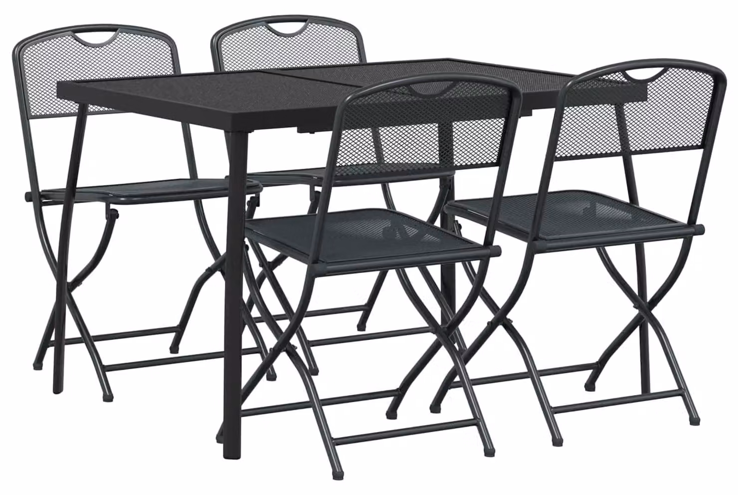 Set di Mobili da Esterno 5 pcs Antracite Ferro e Acciaio