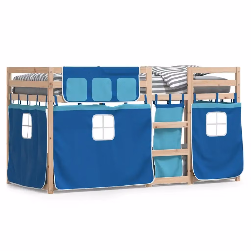 vidaXL Letto a Castello per Bambini in Legno Massello di Pino Blu L/P/H: 190 x 90 x 165 cm – 2