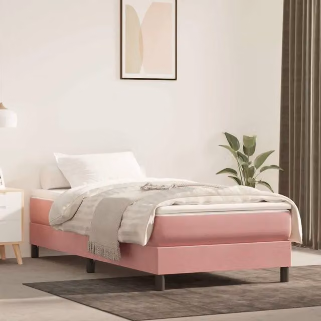 Materasso Hybrid vidaXL in tessuto velluto Rosa L: 80 cm, P: 210 cm, H: 20 cm