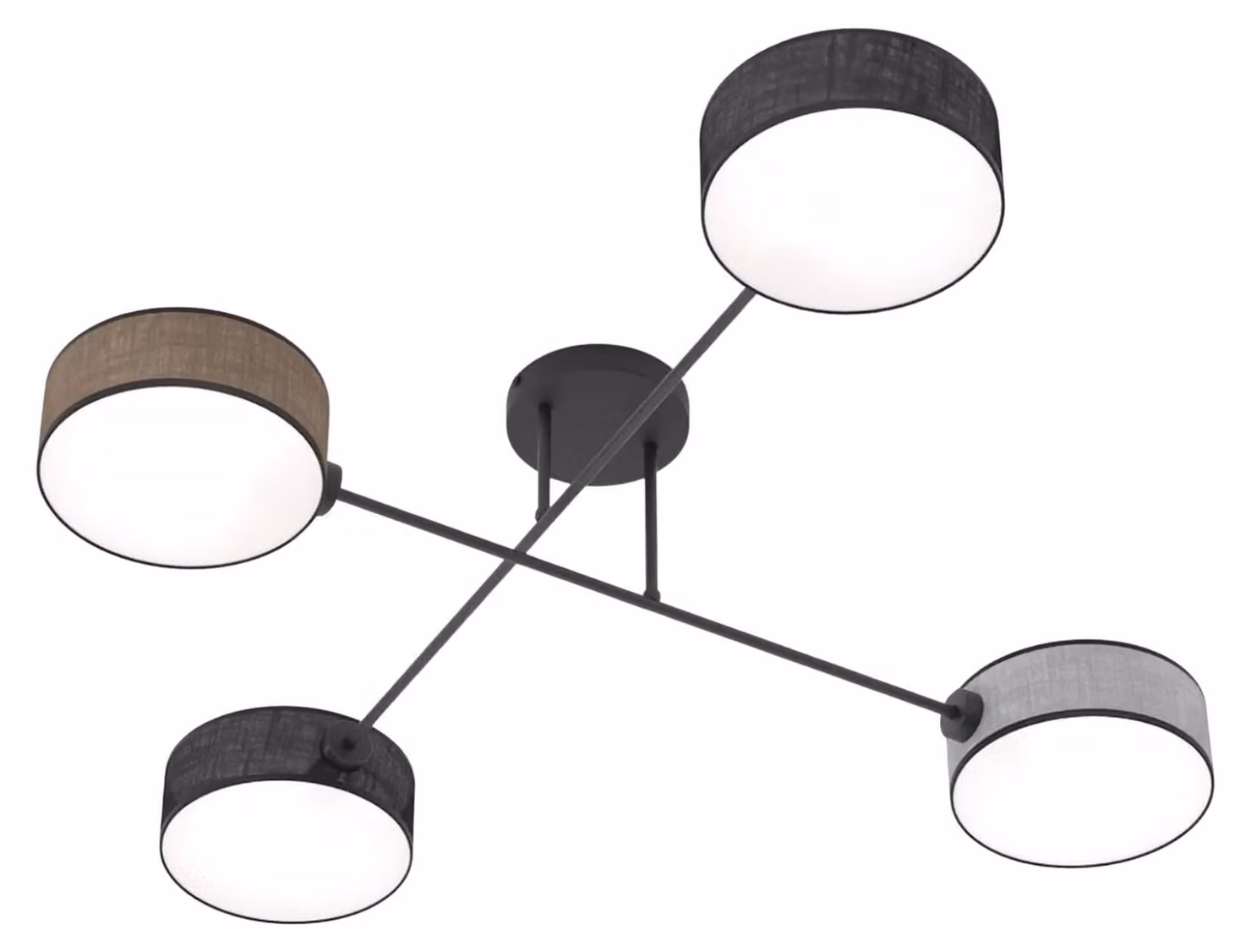 Lampada a sospensione MAGA nero-marrone-grigio 4xE14x15W in tessuto, dimensioni: 22x96x96 cm, IP20, Emibig