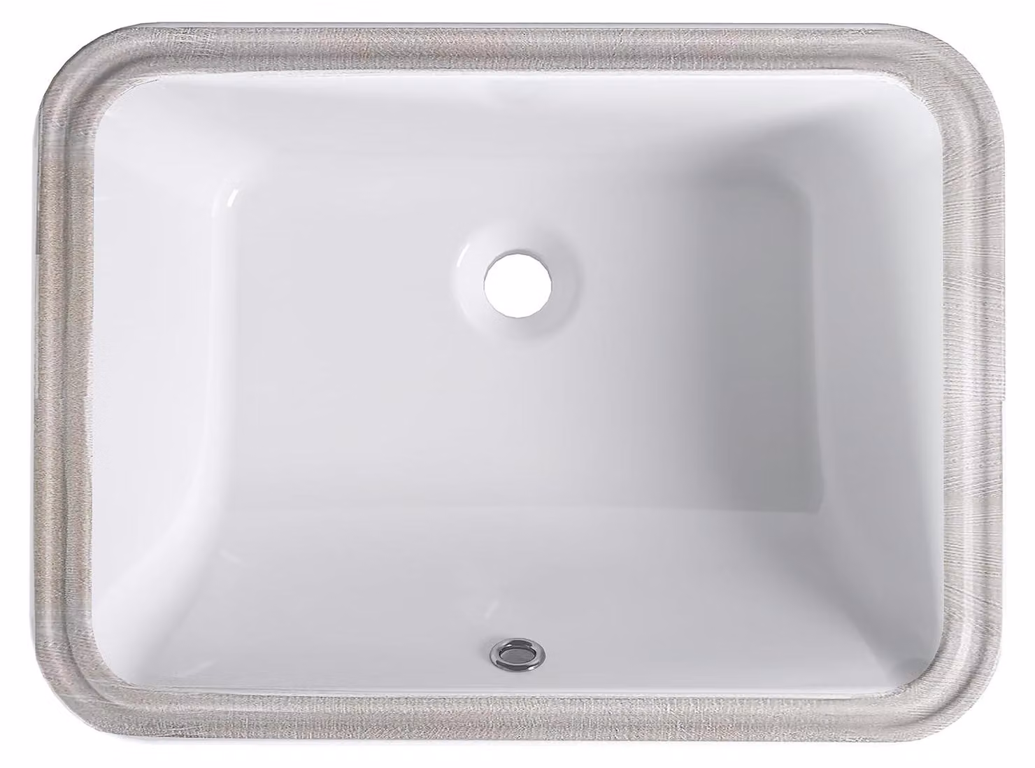 Lavabo in Vetroceramica rettangolare, bianco, dimensioni 515x385x200 mm