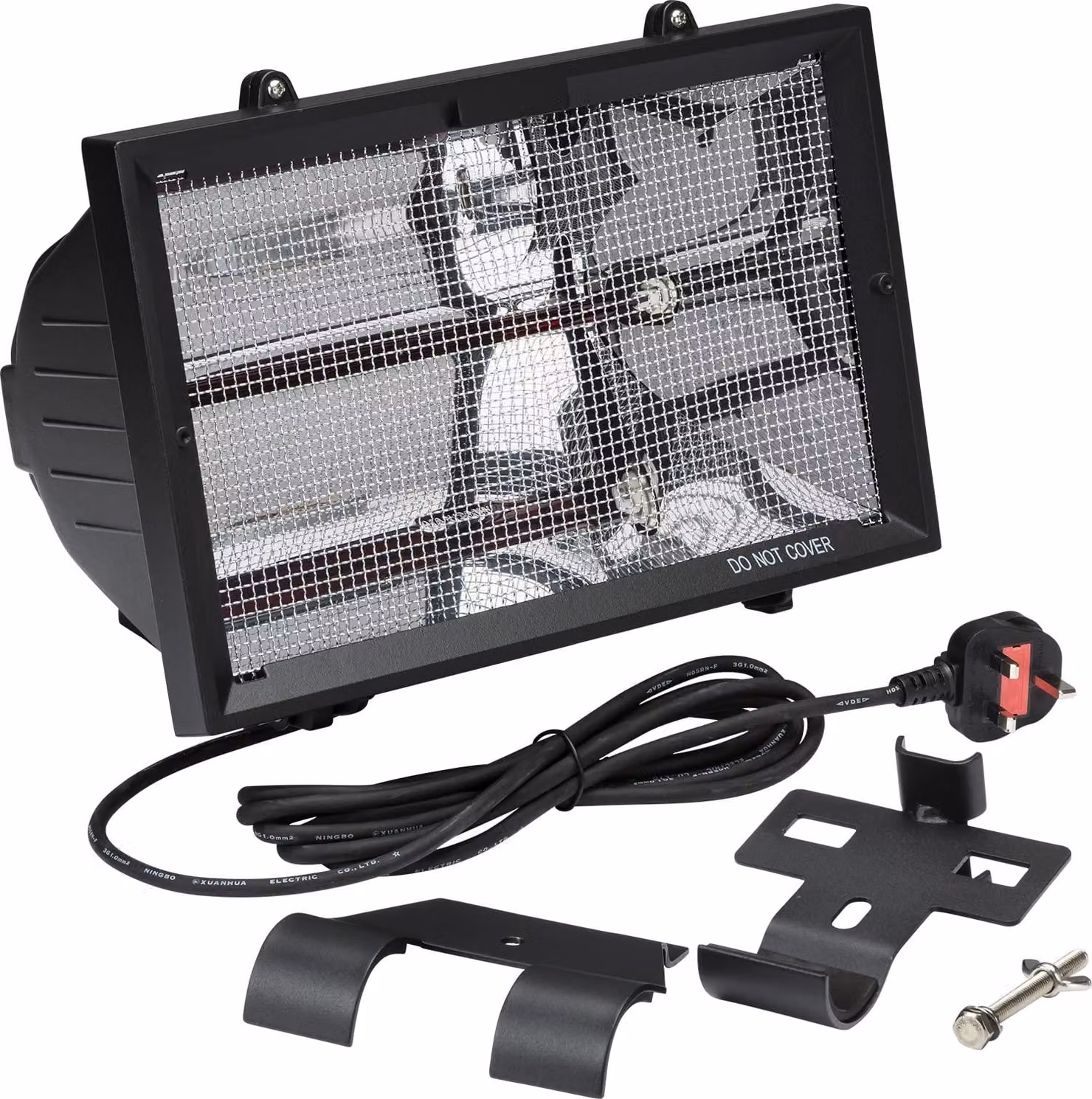 Riscaldatore da esterno a infrarossi - 1300 W - Alluminio nero - Per uso esterno