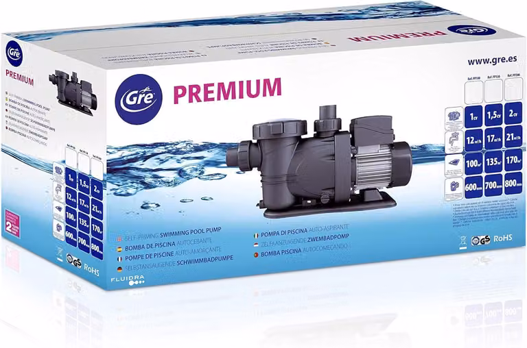 Pompa per piscina - centrifuga a singola girante - 900 W - 20.000 l/h - a basso consumo energetico