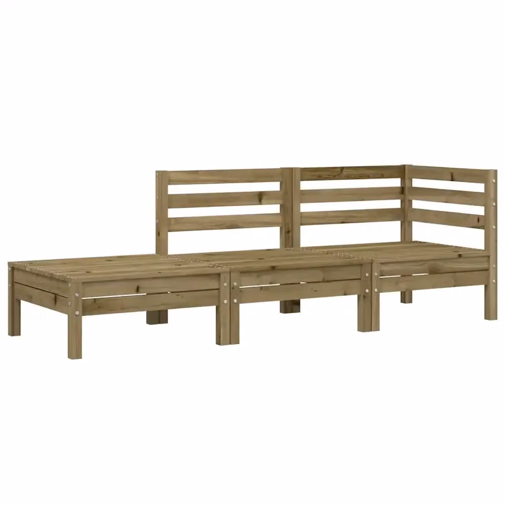 Divano da giardino a 3 sedute vidaXL in legno di pino marrone con cuscini inclusi L: 190,5 cm, P: 63,5 cm, H: 62,5 cm – 2