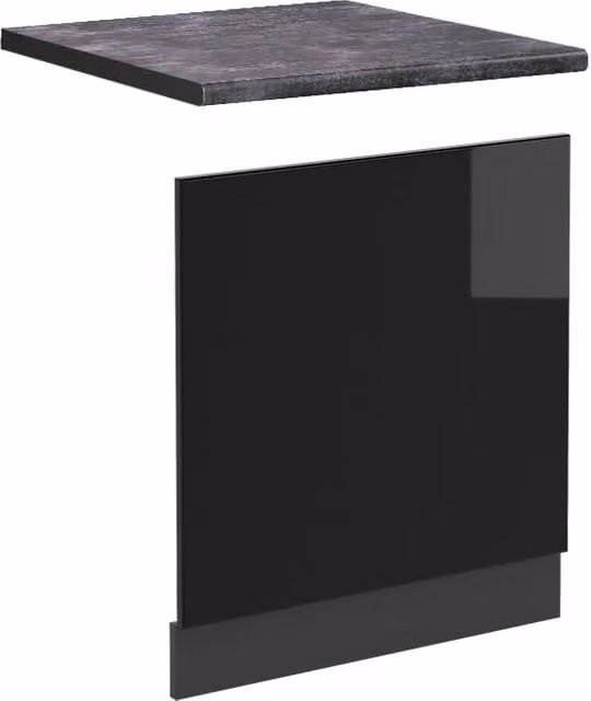 Pannello frontale Vicco R-Line in plastica nero lucido e antracite, Larghezza: 60 cm – 1