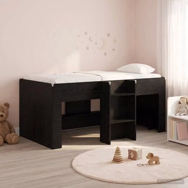 Letto alto singolo per bambini vidaXL in legno nero L: 160 cm, P: 80 cm, H: 163 cm – 1